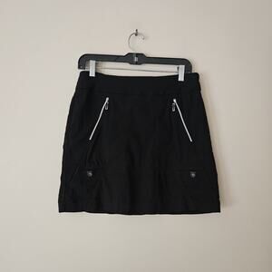 JAMIE SADOCK Black Golf Skort Shorts Lined Front Zip Pockets Women's Size 6